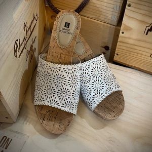 White Mountain slip on cork wedges. Size 9.5.